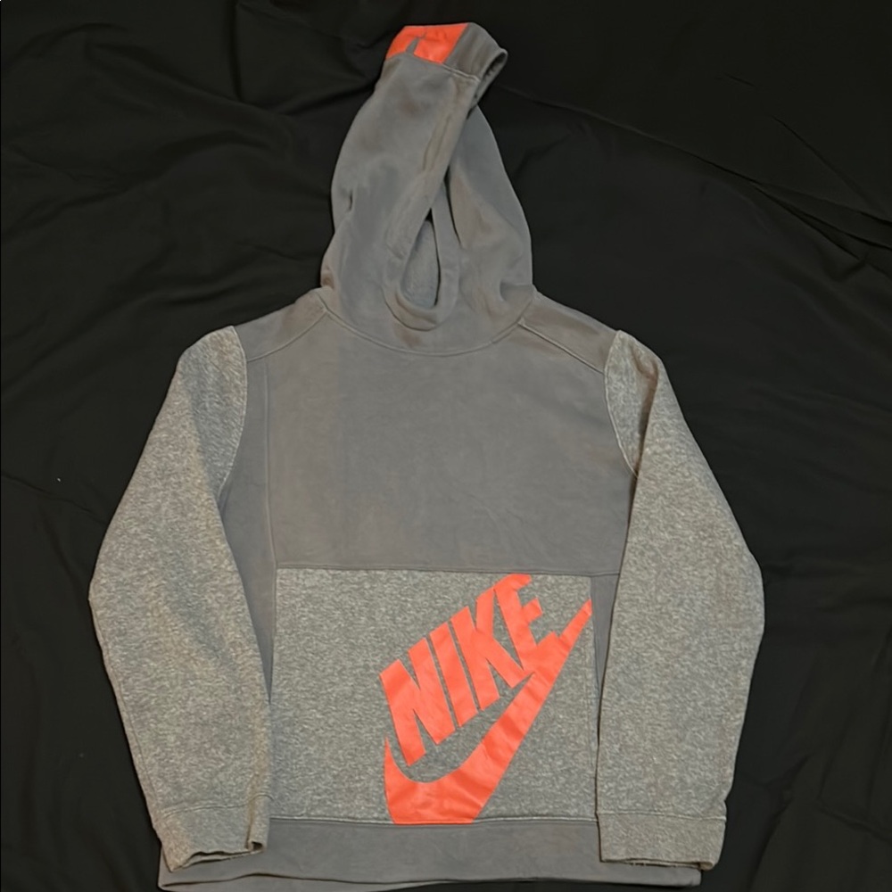 Nike Boy’s Gray and Orange Hoodie - Size Large